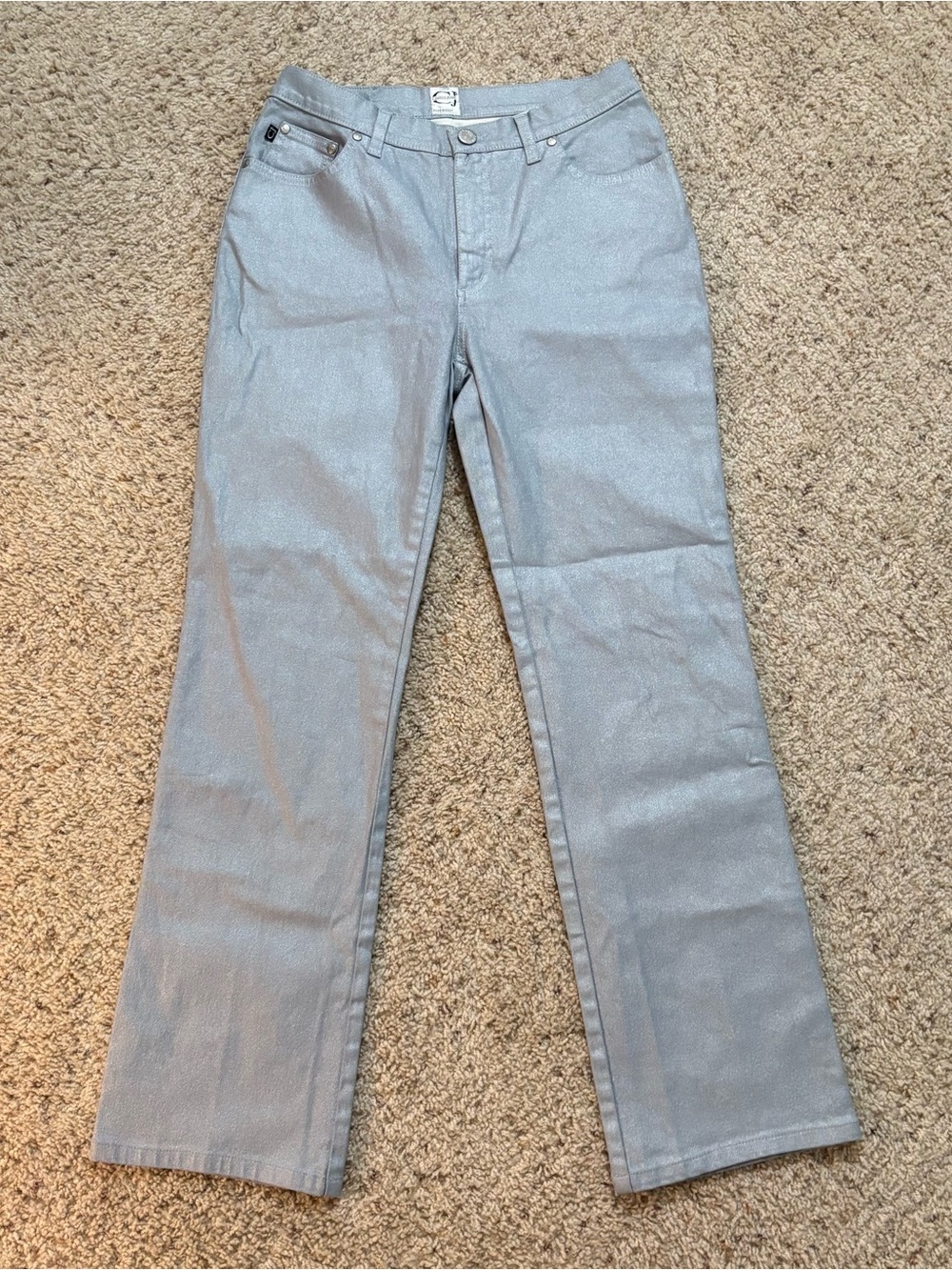 Roberto Cavalli Just Cavalli Shiny Italy Cotton Straight Leg Jeans 28(33 on tag)